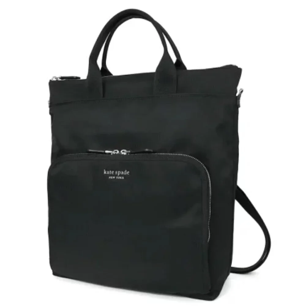 Kate Spade Sam KSNYL Nylon Convertible Tote Backpack Black